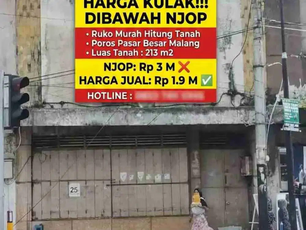 Jual Ruko Dibawah NJOP Poros Pasar Besar Malang