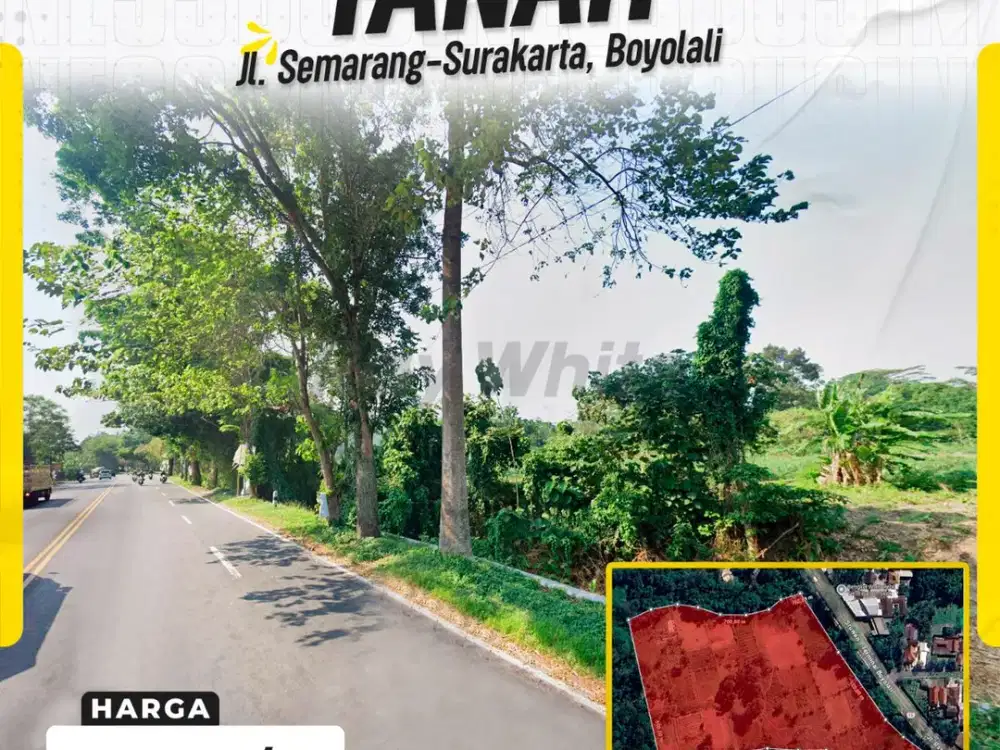 Dijual Tanah Tengah Kota Boyolali Jl. Semarang-Solo