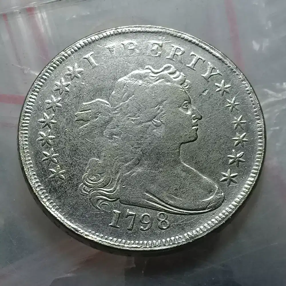 Koin Langka 1794 DRAPED BUST DOLLAR USA AMERIKA BESAR 38 MM
