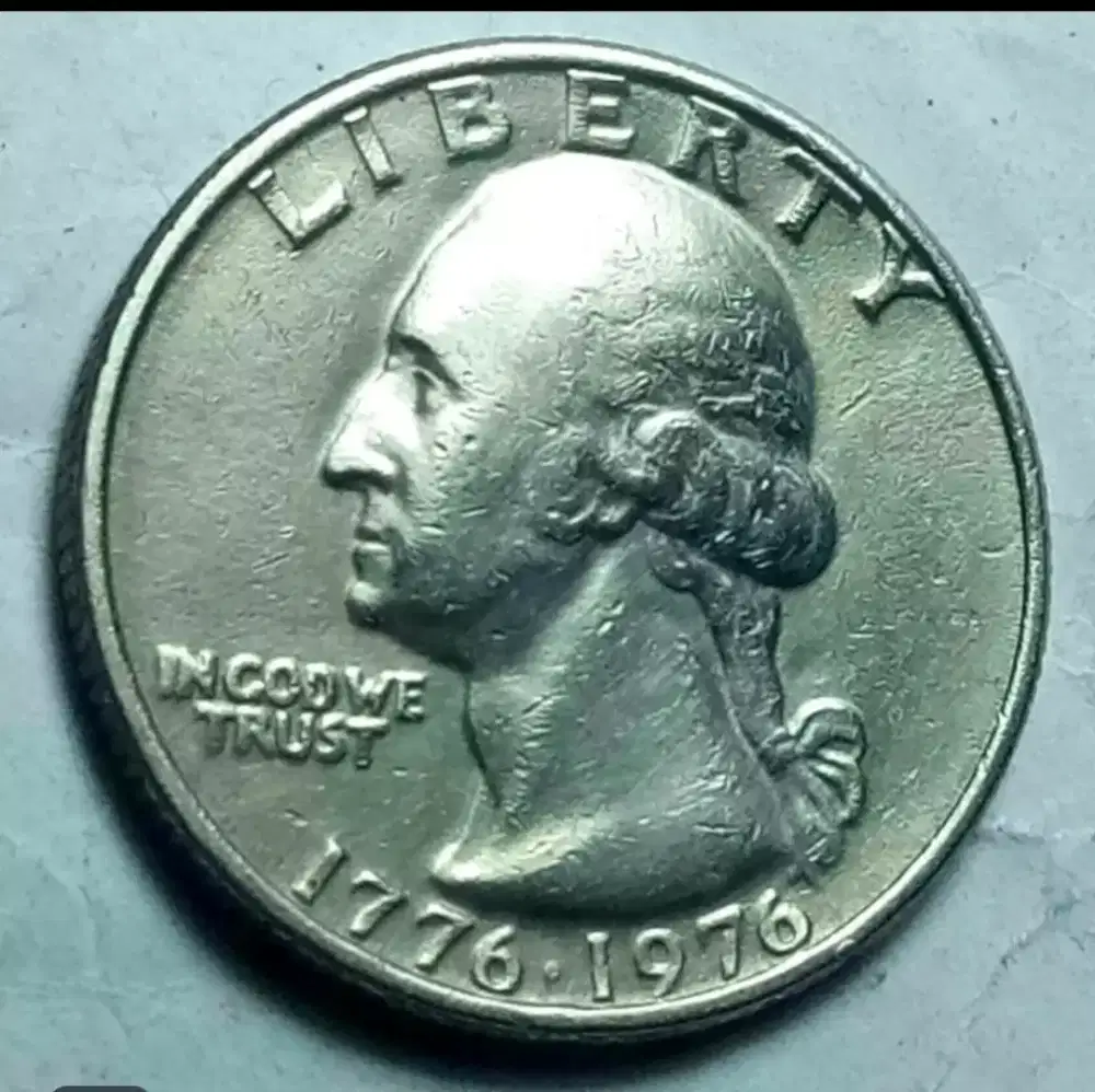 Koin langka 1776 -1976 WASHINTON QUARTER DOLLAR AMERIKA