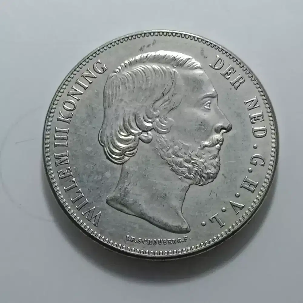 Koin Langka 1852 KING WILLEM 2.5 GULDEN ERA BELANDA 38MM