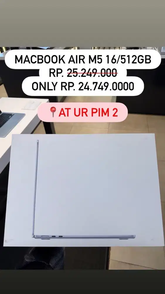 Promo Macbook Air M5 Cashback 500K