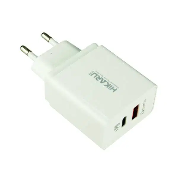 Hikaru HKPC18 Adapter Charger 24W Dual USB PD + QC 3.0 With Micro USB