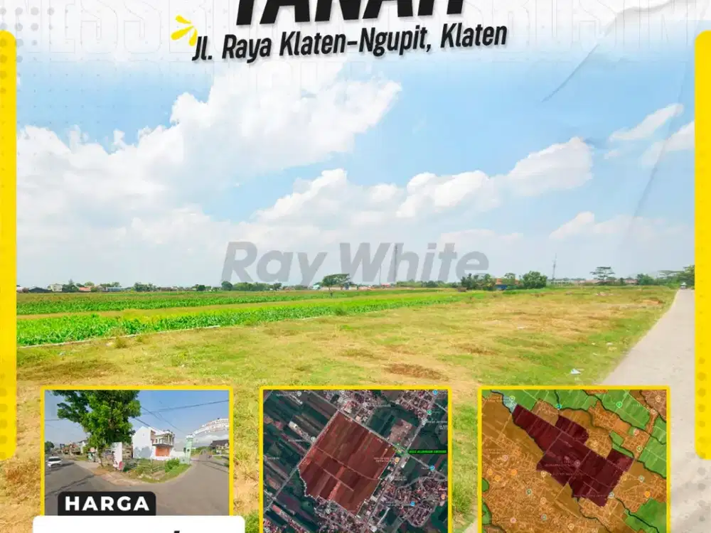 Dijual Tanah Zona Industri Jl. Raya Klaten-Ngupit, Klaten
