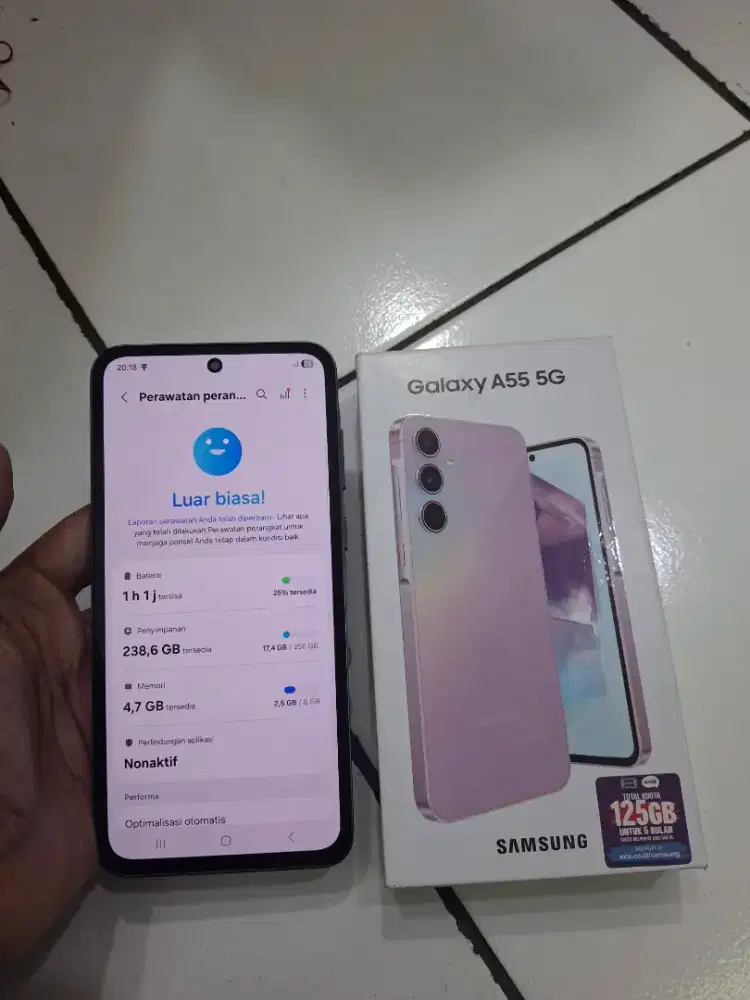 Samsung A55 5G Ram 12/256 GB Warna Lilac