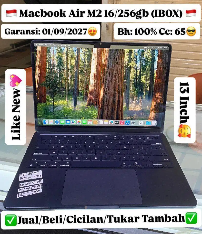 MACBOOK AIR M2 16/256GB IBOX MIDNIGHT