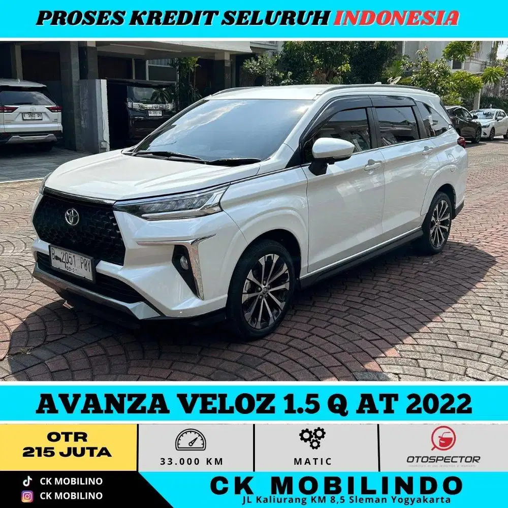 AVANZA VELOZ 1.5 Q AT 2022 PUTIH KILOMETER RENDAH