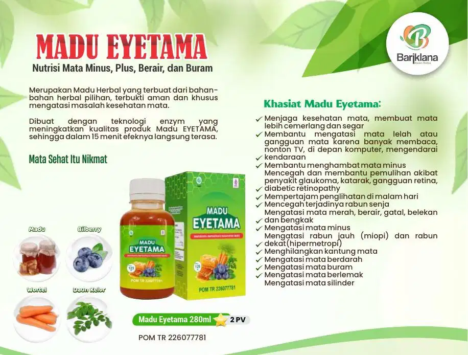 Madu Eyetama Untuk Kesehatan dan Perawatan Mata terbaik