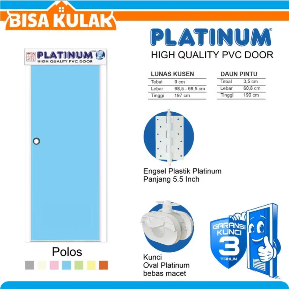 Pintu kamar mandi merk platinum