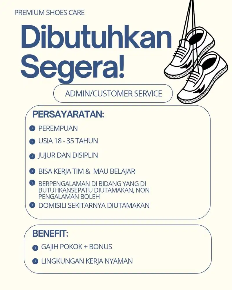Dibutuhkan Admin/Customer Service