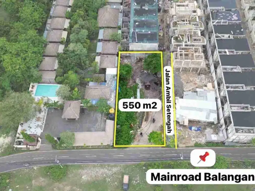 DI SEWAKAN SEGERA TANAH PREMIUM 550m² Jl.UTAMA PANTAI BALANGAN BALI.