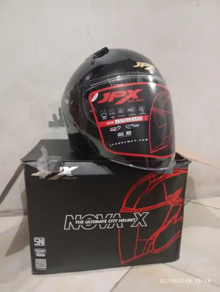 Helm jpx v2.0 hitam Glossy