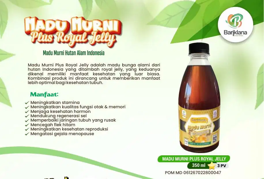 Madu Murni Hutan Indonesia Plus Royal Jelly untuk menjaga kesehatan