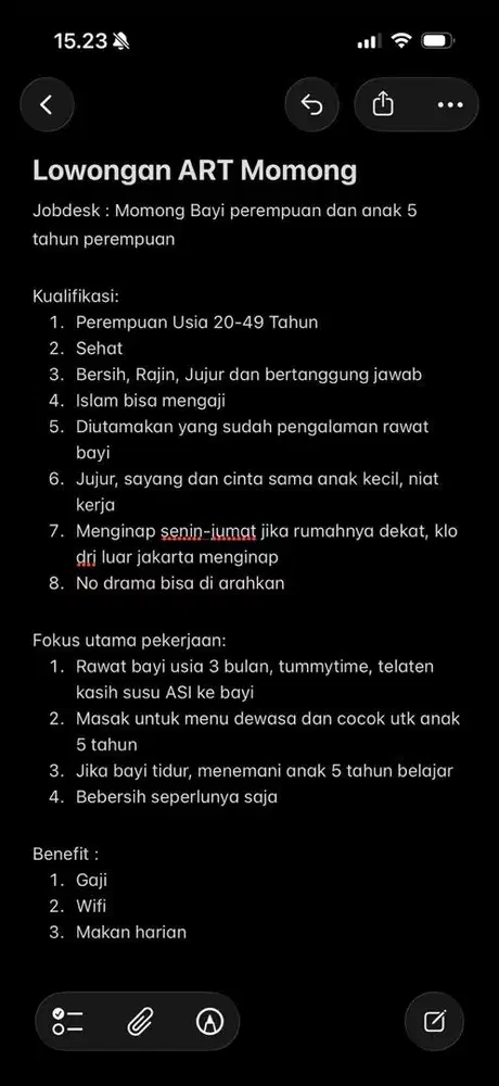 Lowongan ART Momong