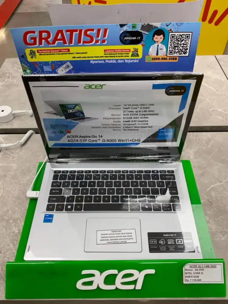 Acer Aspire Go 14 Core i3 N305 8GB 512GB | Cicilan Home Credit