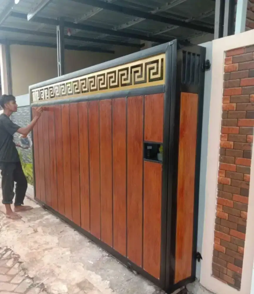 Pagar grc motif kayu