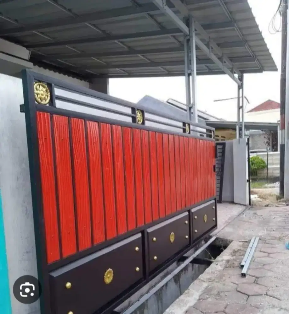 Pagar grc motif kayu