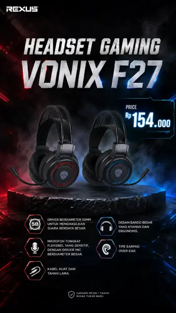 Headset wired REXUS Vonix F27