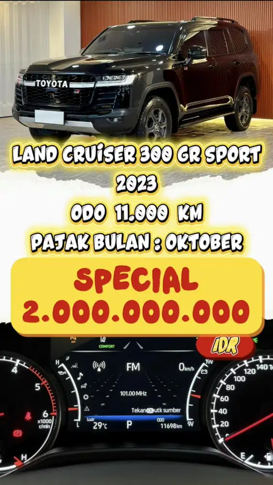 [ ODO 11.000 KM ] LAND CRUISER 300 GR SPORT 3.3 AT 2023 SIAP PAKAI