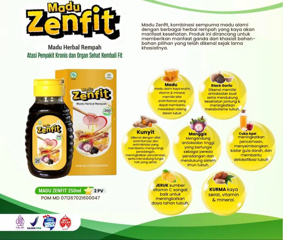 MADU ZENFIT untuk mengembalikan fungsi Organ Tubuh agar selalu sehat