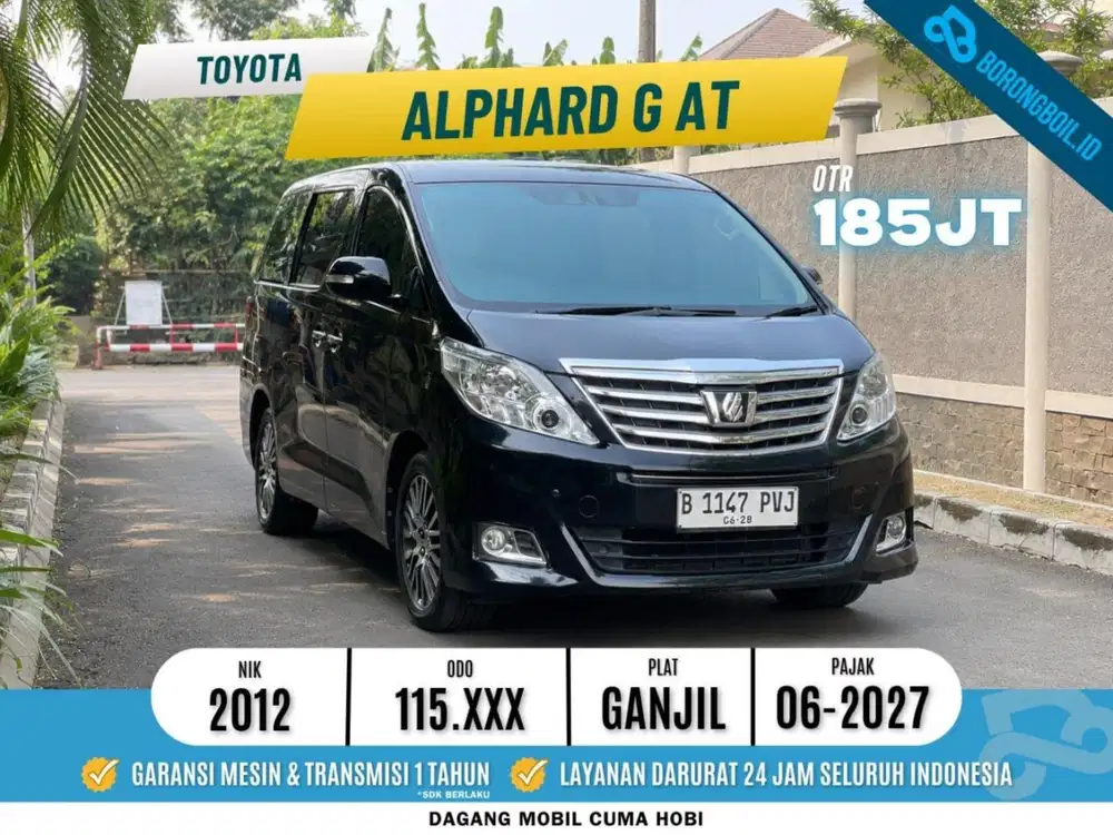 TOYOTA ALPHARD G 2.4 AT HITAM 2012