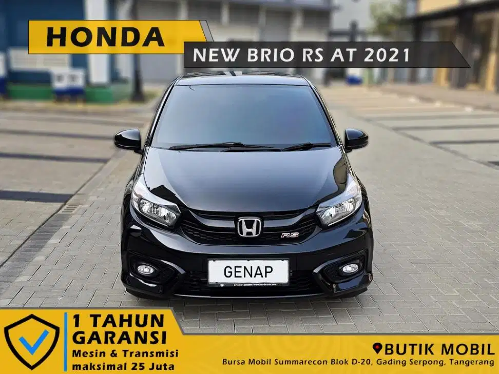 New Brio RS AT 2021 Hitam. Pajak 1 tahun