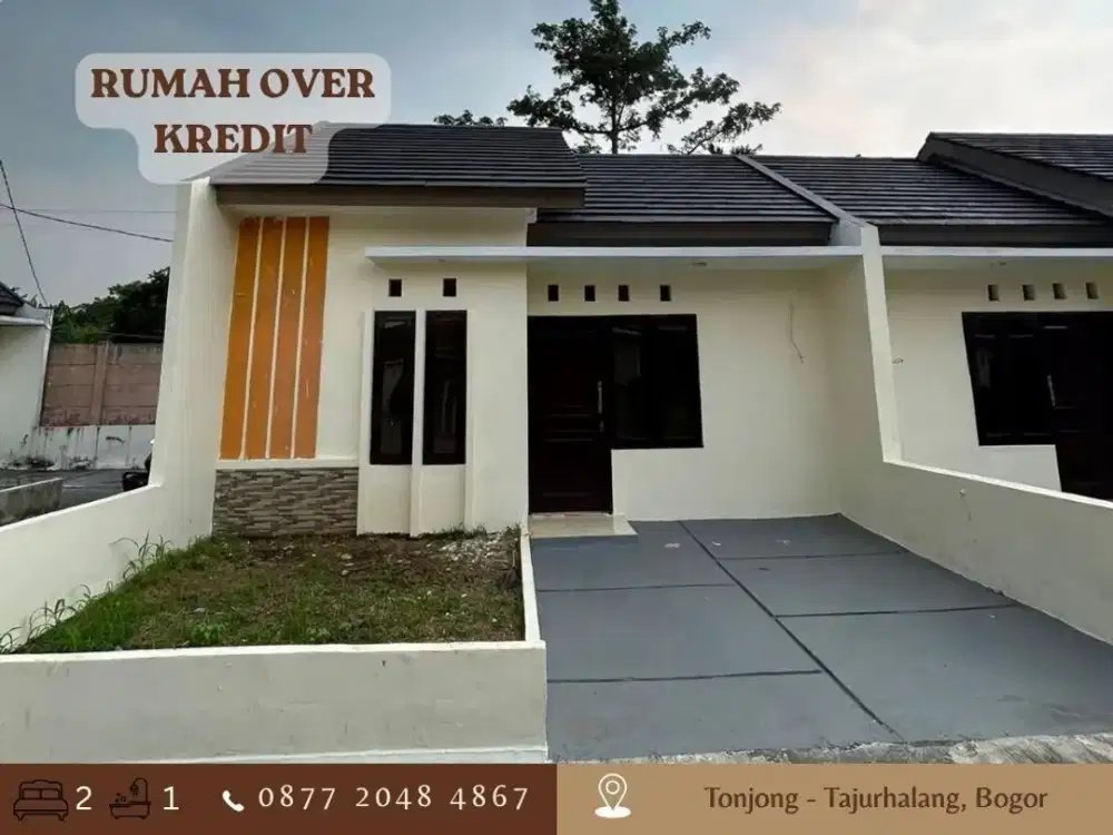 Jual MURAH 29JT Rumah OVER KREDIT dkt Stasiun KRL di Tajurhalang Bogor