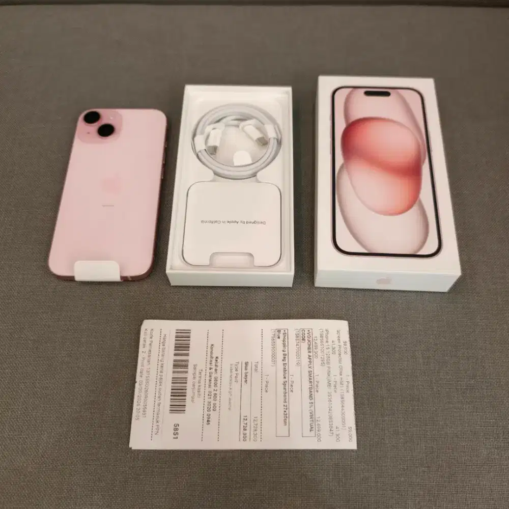 iPhone 15 128GB Fullset Complete (Ada Nota Pembelian) BNOB