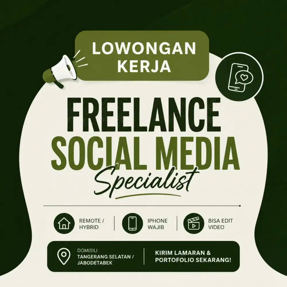 LOWONGAN FREELANCE SOCIAL MEDIA SPECIALIST