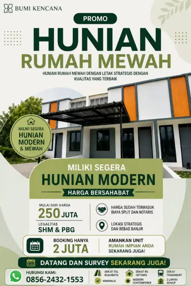 Jual hunian paling murah kontemporer dekat buahbatu