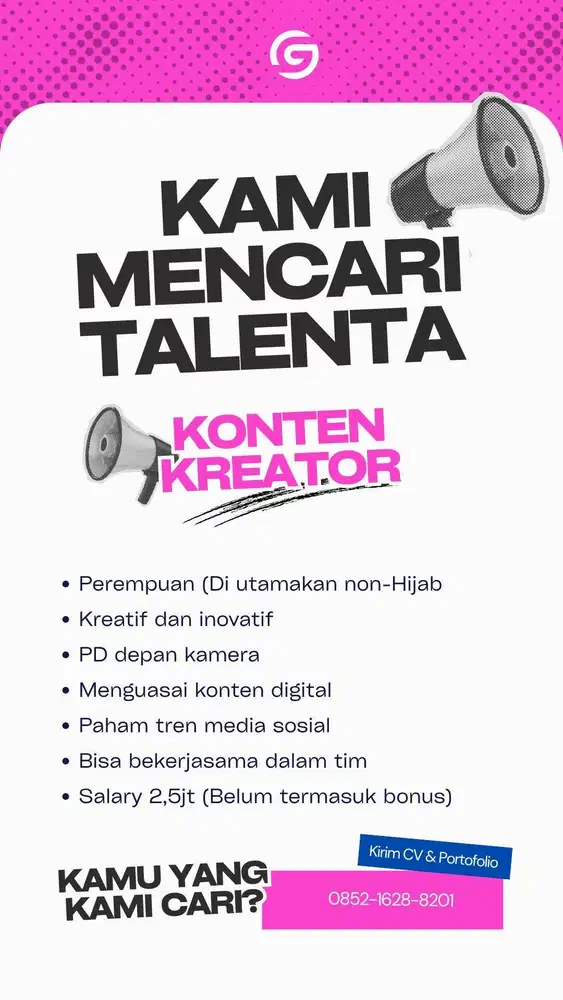 DIBUTUHKAN SEGERA KONTEN KREATOR