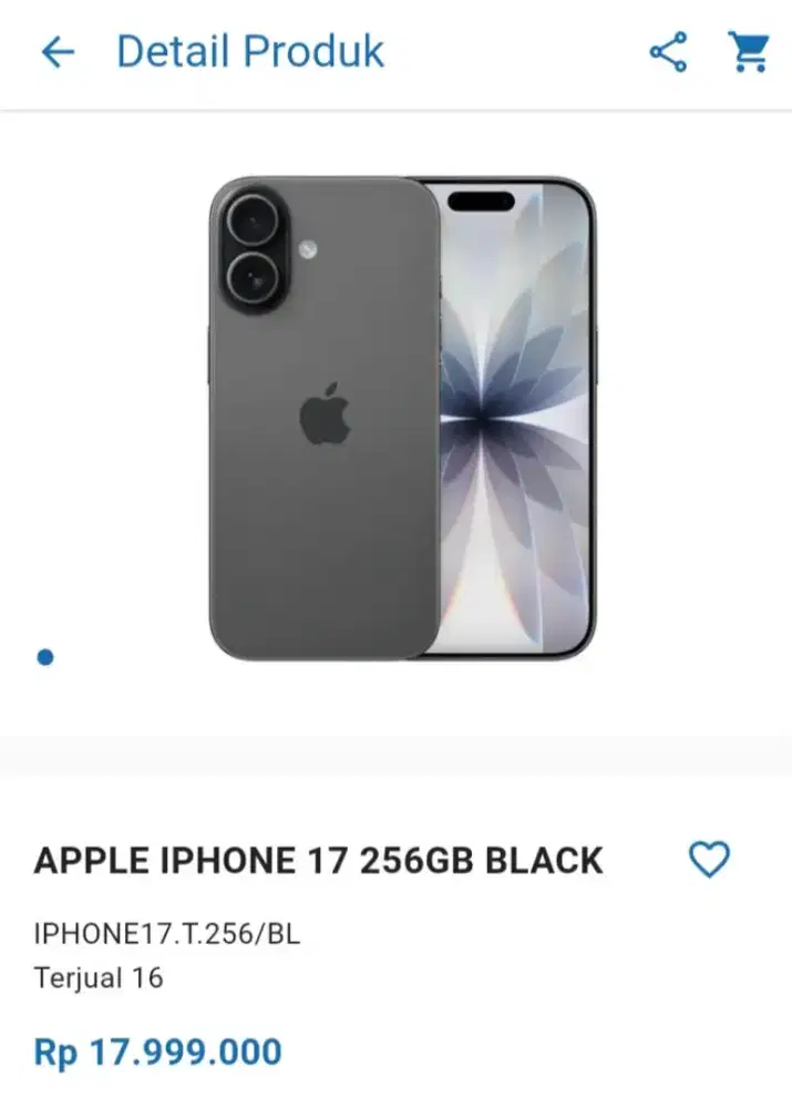 CICILAN APPLE IPHONE 17 256GB BLACK