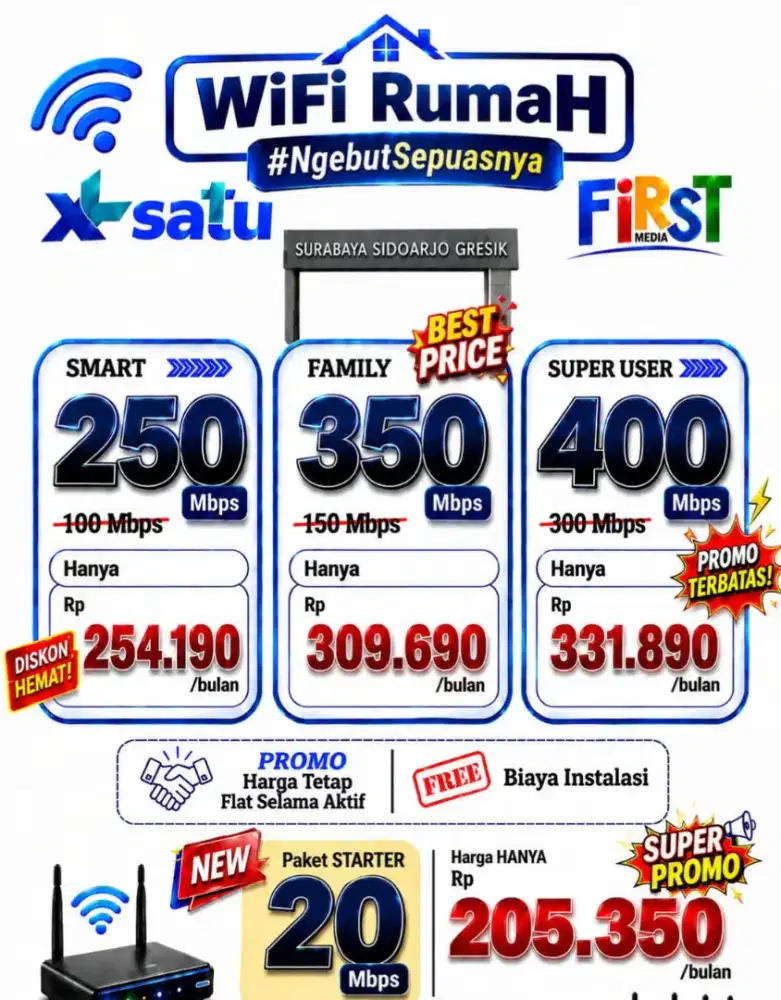 Wifi Internet XL Satu harga Terbaik