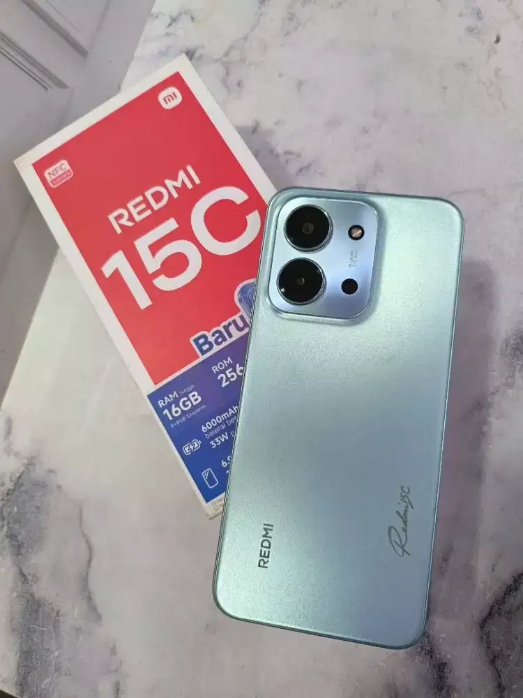 xiaomi redmi 15C 8/256 mint lengkap