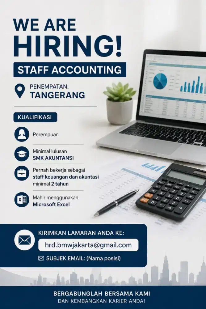 Lowongan Kerja Posisi Staff Accounting