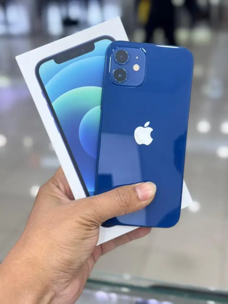 Iphone 12 64Gb blue second Beacukai fullset ori no minus