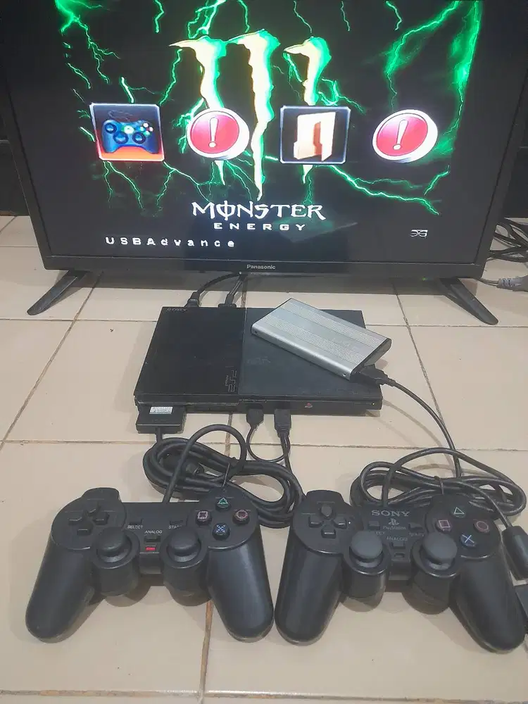Ps 2 Slim Matrix game Hardisk externnall Kondisi Normal layak Pakai