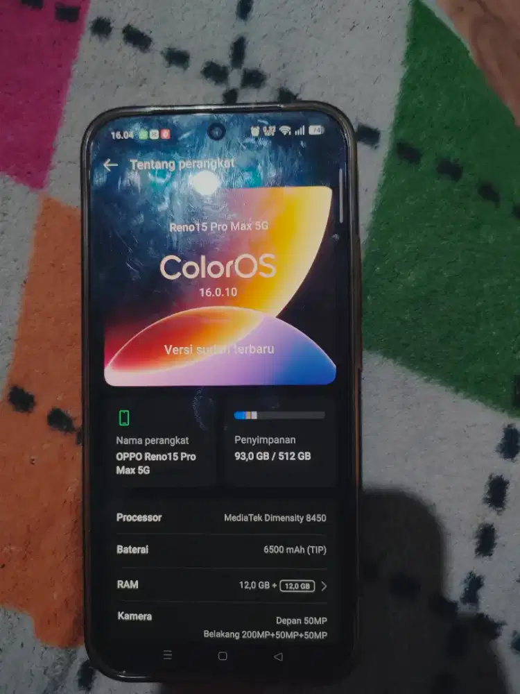 Jual hp second Oppo Reno 15 promax