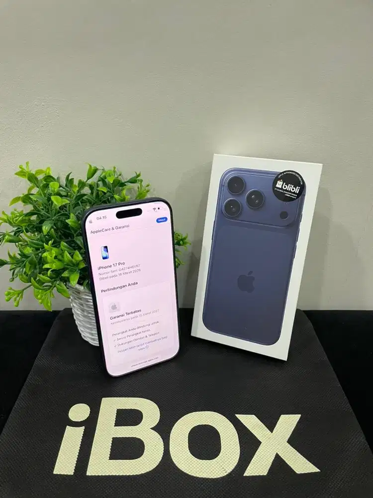 IPhone 17 Pro 256GB Resmi Blue mulus Fullset Ori BH 100% 3Utool 100