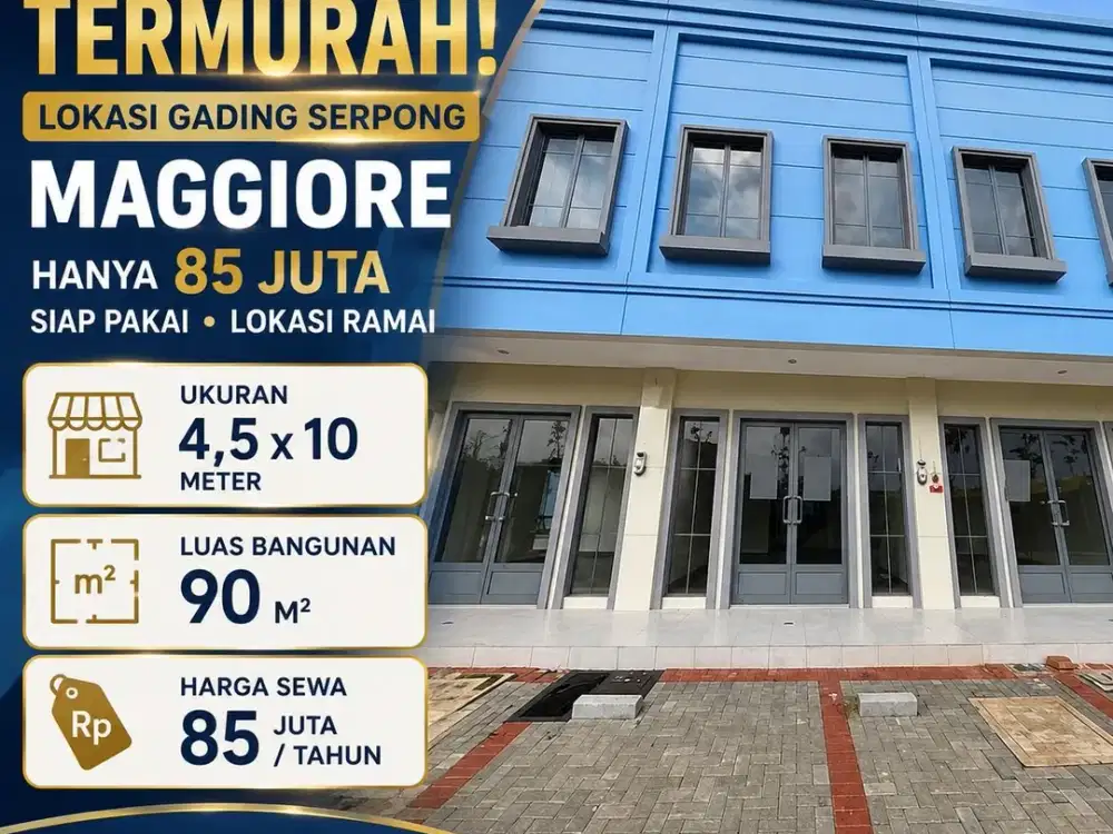 ruko maggiore siap pakai cuma 85 juta aja siapa cepat dia dapat!