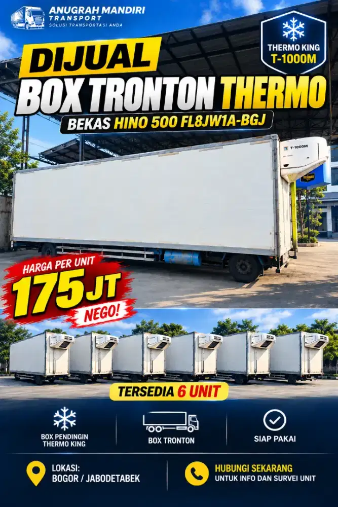 DIJUAL 6 UNIT BOX THERMO KING T-1000M BEKAS HINO 500 FL8JW1A-BGJ