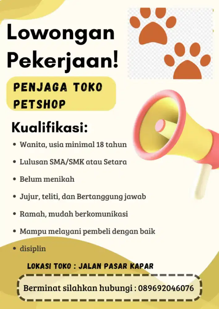 Jaga Toko Petshop Pasar Kapar