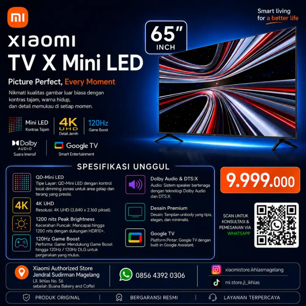 Xiaomi TV X Mini LED (New Bebas Biaya Pengiriman)