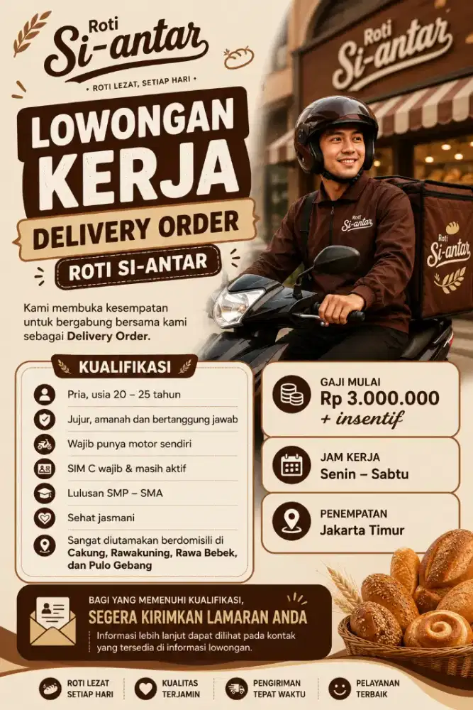 LOWONGAN DELIVERY ORDER ROTI
