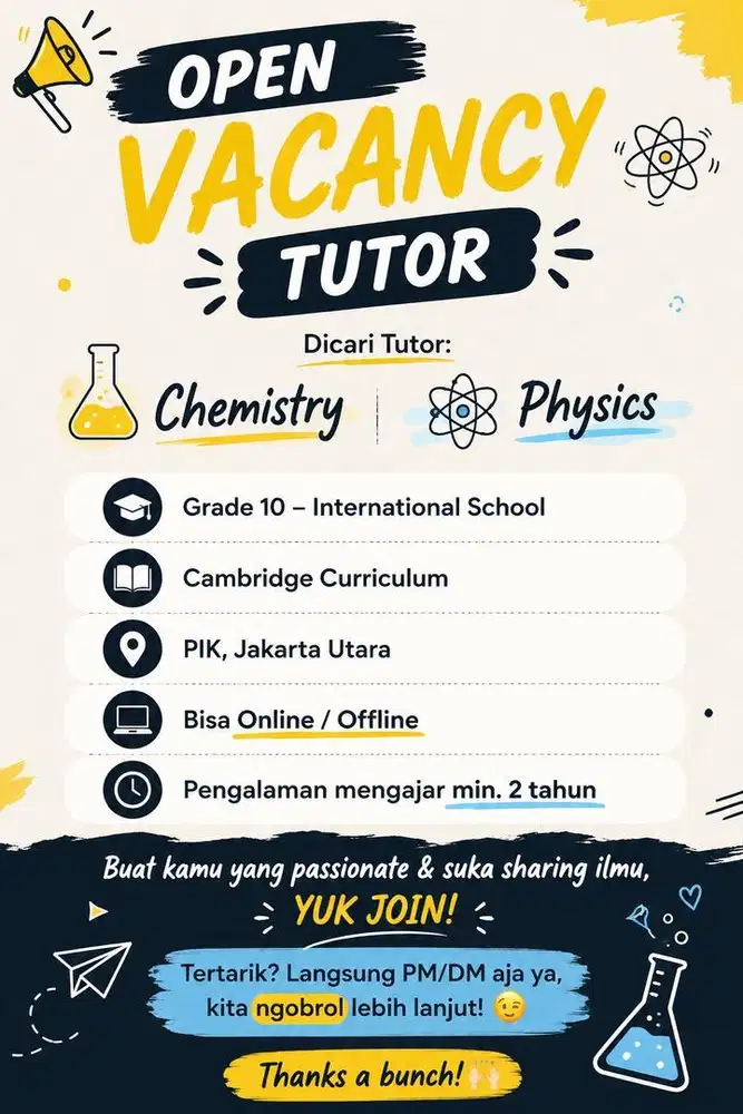 SEGERA - VACANCY TUTOR