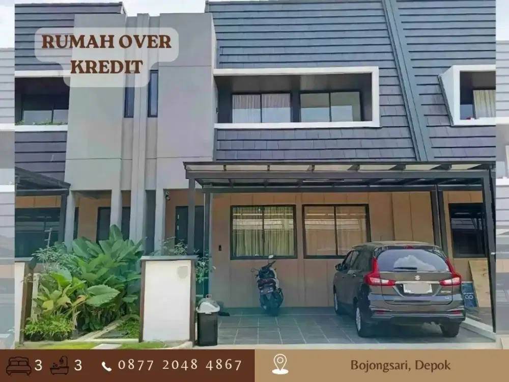 Jual Rumah Over Kredit 2Lantai dkt Tol Gaplek di Bojongsari Depok