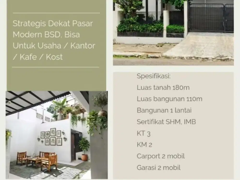 Dijual Rumah Hadap Utara Semi Furnished SHM di BSD Griya Loka