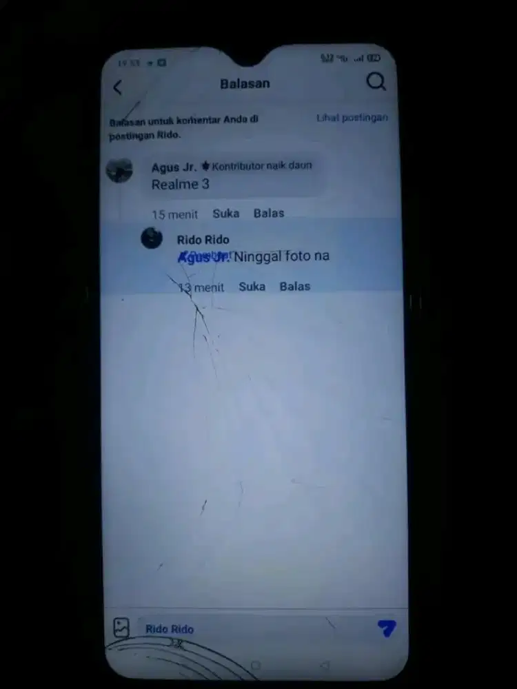 realme 3 ram 3 32 retak normal sentuh te Aya NU error sareng bacol mae