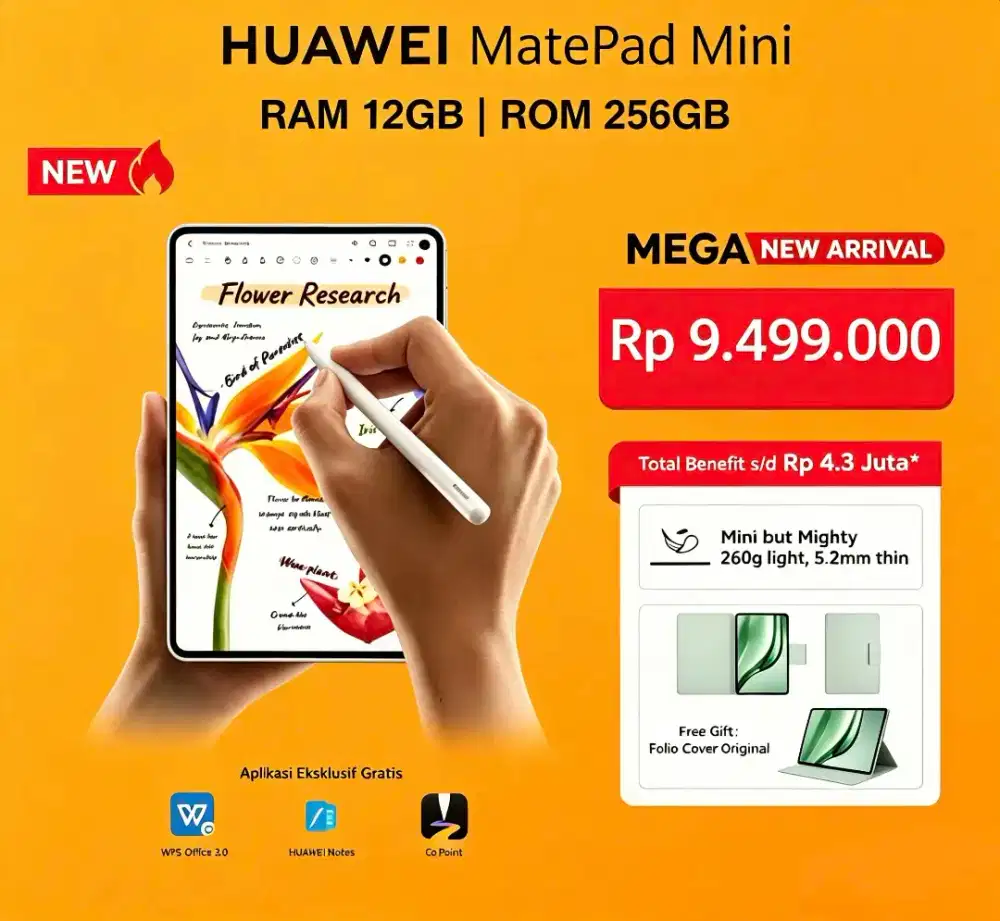 Huawei Matepad mini 12/256 ( free pensil & cover )