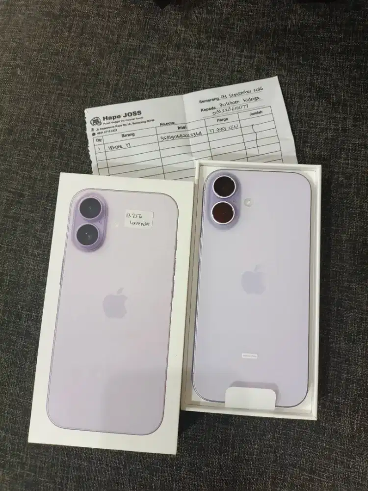 Open box saja iphone 17 lavender 256gb iBox